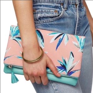 Rachel Pally Large Reversible Clutch pink floral summer